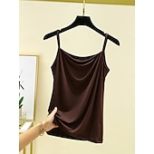 ieftine Top simplu-Pentru femei Camisole Tank Top Culoare solidă Zilnic Fără manșon Stil Nautic Topuri obișnuite Zilnic Fără Spate Albastru Deschis Gri Fier Albastru denim Verde matcha Negru Vară