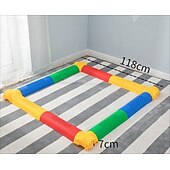 baratos Atividade ao Ar Livre-Jogos de chão Montessori para áreas internas/externas - prancha de equilíbrio com design circular para crianças &amp;brinquedo de ponte de madeira para condicionamento físico pré-escolar &amp;treinamento de