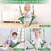 abordables Actividad al Aire Libre-Columpio de árbol para niños, columpio de cuerda, columpio para interiores y exteriores, columpio de árbol para patio, columpio para puerta (verde)
