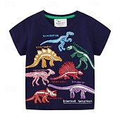 levne 3D zvířata pro chlapce-Chlapecké 3D Dinosaurus Košilky Krátký rukáv Léto Jaro Módní Základní Děti 4-7 let Tričkový Venkovní Ležérní Denní Běžný