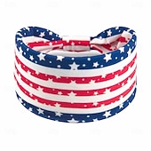 preiswerte Haarstyling-Zubehör-Stirnbänder mit amerikanischer Flagge für Frauen, patriotisches gedrehtes Haarband in Rot, Weiß und Blau, dehnbares, sportliches Haar-Accessoire für den Unabhängigkeitstag der USA, den Gedenktag