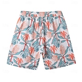 voordelige Heren Elite Shorts-Voor heren Korte broek Strandshorts Trekkoord Grafisch Blad dier Ademend Sneldrogend Knielengte Buiten Vakantie Huis Vakantie Etnische stijl Meerblauw Leger groen Rekbaar