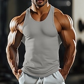 abordables Débardeurs-Homme Débardeur Gilet Sous-Vêtements T-shirt sans manches Sans manches Col ras du cou Été Uni Mode Classique Confortable Sportif Rue Sports Fête Noir Blanche Rouge Foncé T-shirt haut de gamme pour