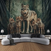 billige dyretepper-Dyr Ulver Hengevev Veggkunst Stor Hengevev Mural Dekor Fotograf Bakgrunn Teppet Gardin Hjem Soverom Stue Dekorasjon