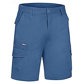 economico Classico-Per uomo Pantaloncini cargo Shorts Pantaloncini Estivi Elastico in vita Multi-tasche Tasca con Patta Semplice Comodità Indossabile Lunghezza al ginocchio All&#039;aperto Sport Quotidiano Moda Casual Nero