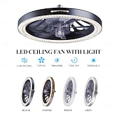 cheap Light Bulbs-1 Pc E26/27 Socket Ceiling Fan Light Remote Control Three Color Adjustable Wind Speed Timing Adjustable Dining Room Bedroom Living Room Ceiling Fan Light 100-240v