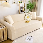 cheap Sofa Cover-Stretch Sofa Cover Slipcover Elastic Sectional Couch Armchair Loveseat 4 or 3 seater L shape Jacquard Grey Water Repellent Plain Solid Soft Durable Washable