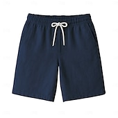 baratos Calções Elite Masculinos-Homens Calção Shorts de praia Com Cordão Cintura elástica com cordão Tecido Respirável Pavio Humido Curto Formal Casamento Ao ar livre Elegante Férias Branco Amarelo Micro-Elástica