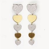abordables Boucles d&#039;oreilles-Femmes Zircon Boucles d&#039;oreilles clous Géométrique Cœur Précieux Déclaration Élégant Simple Diamant Imitation Des boucles d&#039;oreilles Bijoux Argent Pour Mariage Soirée Travail Quotidien 1 Paire