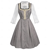 cheap Dirndl-Women&#039;s Bavarian Dirndl Lace Dress with Embroidered Apron and Blouse for Oktoberfest
