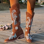 levne obuv-Retro 70. léta Divoký západ Boty Westernová bota Hippie Kovbojka Kovbojské Výšivka Maškarní kostým Dámské předvečer Všech svatých Karneval Párty Ležérní hudební festival Dospělé Boty