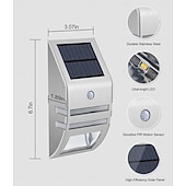 economico Applique per esterni-1 pz. Luci da parete per esterni, impermeabili, solari, in acciaio inox, con sensore umano, illuminazione intelligente per scale, balconi e recinzioni.