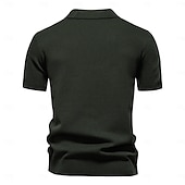 preiswerte Klassisches Poloshirt für Herren-Herren Polo Strick-Polopullover Geschäft Lässig V Ausschnitt Kurzarm Formell Einfarbig Texture Neuheit Sommer Ganzjahres Hellblau Schwarz Weiß Marineblau Armeegrün Dunkelgray Polo