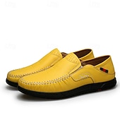 Χαμηλού Κόστους Slip-On Καθημερινά Παπούτσια-Ανδρικά πορτοκαλί μοκασίνια από τεχνητό δέρμα, άνετα, casual παπούτσια, ιδανικά για καθημερινή χρήση και χαλαρές εξόδους.