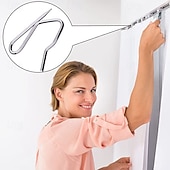 cheap Shower Curtains-58 Pack Metal Curtain Hooks Pin-On Drapery Hooks 1.2 by 1 Inch for Window,Door,Shower Curtain