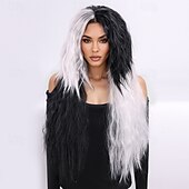 levne Syntetické trendy paruky-Syntetické paruky Curly Weave Micro Locs Vrstvený střih S ofinou na stroji Paruka Dlouhý 28&quot; A1 Umělé vlasy Dámské Klasické Pohodlné Zářící barvy Černá Bílá