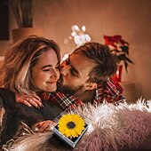 billige Kunstige planter og blomster-Solsikkekjede gave til henne med smykkeskrin med skuff, minneboks med beste ønsker, bursdagsgave til kvinner, jenter, mamma, venner