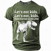  Herren T-Shirt - Lustige Zeichensetzung rettet Leben Grammatikwitz T-Rex Grafik Kurzarm