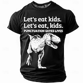  Herren T-Shirt - Lustige Zeichensetzung rettet Leben Grammatikwitz T-Rex Grafik Kurzarm