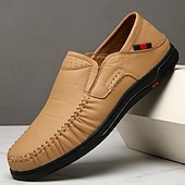 Χαμηλού Κόστους Slip-On Καθημερινά Παπούτσια-Ανδρικά πορτοκαλί μοκασίνια από τεχνητό δέρμα, άνετα, casual παπούτσια, ιδανικά για καθημερινή χρήση και χαλαρές εξόδους.
