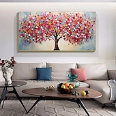 cheap Tree Oil Paintings-Mintura Handmade 3D Tree Flowers Landscape Oil Paintings On Canvas Wall Art Decoration Modern Abstract Picture For Home Decor Rolled Frameless Unstretched Painting