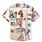  Camisa patriótica masculina da bandeira americana dos EUA do Dia da Independência camisa de verão camisa de botão manga curta moda casual férias verão primavera colarinho dobrável impressão 3D