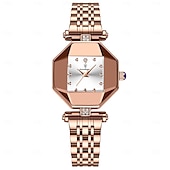 economico Orologi al quarzo-Orologio da polso al quarzo da donna, retrò, vintage, di lusso, con strass, impermeabile, in acciaio inossidabile.