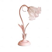 abordables lampe de chevet-Lanterne à fleurs moderne en verre soufflé, lampe de chevet, veilleuse, 4 modes de couleur, intensité variable, pour chambre à coucher, salon, culot E27