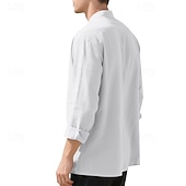 halpa miesten napillinen paita-Miesten Paita Kesä paita Rento paita Rantapaita Button Up paita Musta Valkoinen Purppura khaki Harmaa Pitkähihainen Kookospuu Nauhakaulus Loma Havaijilainen Painettu Vaatetus Polyesteri Muoti