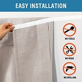 economico Accessori finestre-Copertura per Finestra in Lino Tenda per Porta in Vetro Francese Opaca Raccoglibili Ombreggiature Romane Autoadesive Isolate Termicamente Tricia Bloccaggio Luce Oscurante Privacy 1 Pannello