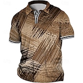 baratos polo masculino plus size-Homens Tamanho Grande Camiseta Polo Grande e Alto Estampas Abstratas Aberto para a Lateral Imprimir Manga Curta Primavera Verão Esportes Moda Roupa de rua Designer Ao ar livre Rua Blusas