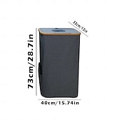 お買い得  リサイクルビン-キッチン屋内家庭用リサイクルビン、竹製フレーム付き100リットル折りたたみ式ゴミ箱、取り外し可能な内袋、4本の頑丈なサポートロッド、寝室、リビングルーム、寮、ホテル用の多目的廃棄物仕分け機