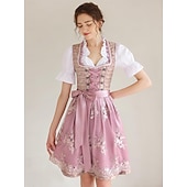 cheap Women-Oktoberfest Lace Dress Dirndl Dirndl Blouse Maid Bavarian German Munich Wiesn Women's Carnival Beer Festival Traditional Style Cloth