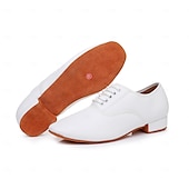 abordables Chaussures de danse-Homme Oxfords Brogue Classique Danse Disco Cuir PU Cuir Respirant Confortable Antidérapant À lacets Noir Blanche Automne Hiver