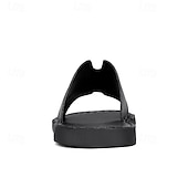 economico Infradito da Vacanza-sandali da uomo in similpelle marrone con punta aperta – comode scarpe estive slip-on per la spiaggia, la piscina o il relax casual