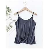 ieftine Top simplu-Pentru femei Camisole Tank Top Culoare solidă Zilnic De Bază Casual Fără manșon Cu Bretele Topuri obișnuite Zilnic Fără Spate Negru Alb Roz Îmbujorat Bleumarin Trifoi Vară
