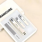 baratos Cuidados Pessoais &amp; Saúde-Conjunto de cortadores de unhas com ferramentas para cuidados com as unhas, kit de manicure e pedicure com estojo de armazenamento, conjunto de cortador de unhas de aço inoxidável para presente para