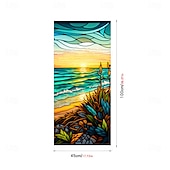 abordables Pegatinas de pared-Pegatina de ventana retro con diseño de flores y pájaros, de PVC, electrostática, no adhesiva, extraíble, con patrón de colores aleatorios.