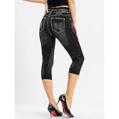 cheap Blue 3D Print-Women&#039;s Leggings Capri Pants 3D Print Chinos Vintage Streetwear Casual Calf-Length High Waist Plain Printing Comfy Soft Comfortable Stretchy Outdoor Street Black Red Blue Gray Summer Slim Fit