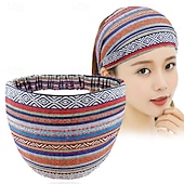 cheap Hair Styling Accessories-Boho Headbands for Women Girls Wide Hippie Hair Accessories Colorful Stripe Head Bands for Women&#039;s Hair Fashion Hairbands Turban Headwraps Non Slip