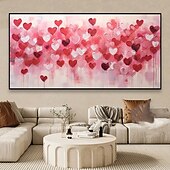 ieftine Picturi Florale/Botanice-Picturi în ulei pe pânză, realizate manual cu textură abstractă, cu diagramă cardiacă, realizate manual de Mintura, decorațiuni de perete, imagine modernă pentru decorul casei, fără ramă, neîntinsă