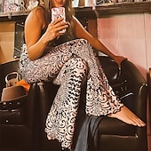 abordables Fondos-Retro Antiguo Boho Años 70 Los pantalones de campana leggings acampanados Disco Alta cintura Psicodélico Mujer Víspera de Todos los Santos Carnaval Vacaciones Festival de Música Festival Adulto