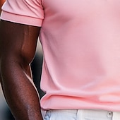 economico Polo classica da uomo-Per uomo Polo con zip a un quarto Streetwear Casuale Mezza zip Manica Corta Moda Tinta unica Cerniera Estate Bianco Rosa Blu marino Verde Polo con zip a un quarto