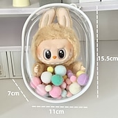 رخيصةأون أطقم ملابس وإكسسوارات للدمى-حقيبة حماية لفيLabubu، لدمي 17 سم سلسلة CryingBaby، غلاف شفاف من PVC لدمي بقياس 17 سم، صندوق عرض لفيLabubu Crying Again Plush، تركيب سهل لحماية دميتك