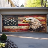 abordables Bannières de Garage et de Porte-Décorations de porte du 4 juillet Couvre-porte de garage Américain Patriote Aigle Bannière extérieure Grand fond pour décorations de garage extérieur à la maison