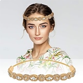 baratos Acessórios de penteados-1 peça faixa de cabeça com contas de strass, faixa elástica de cabelo para mulheres e meninas, acessórios de cabelo 20-26,8&#039;&#039; multicoloridos