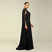 economico Matrimonio Informale / Di Giorno-Abiti A-Line Quinceanera elegante abito formale matrimonio lunghezza al pavimento maniche lunghe scollo alto chiffon con pieghe