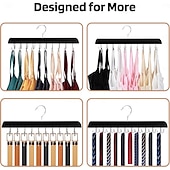 cheap Home Storage &amp; Hooks-2 Pack Bra Hanger for Closet Organizer Premium Wooden Tank Top Hangers with 40 Foldable Hooks 360 Rotating Design Space Saving Storage for Tank Tops Bras Scarves and More