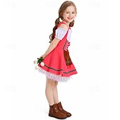 abordables Niños-Oktoberfest Vestidos Falda acampanada Mucama bávaro Munich prados Chica Carnaval Festival de Cerveza Paño de estilo tradicional