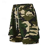 economico Vacanza-Per uomo Pantaloncini cargo Shorts Pantaloncini Estivi Coulisse Elastico in vita Multi-tasche Mimetico Comodità Indossabile Lunghezza al ginocchio All&#039;aperto Sport Quotidiano Moda Casual Verde